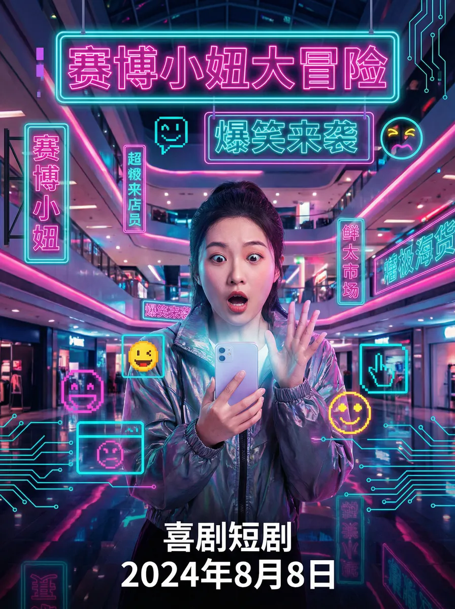 僵尸世界大战在线观看 搞笑喜剧短剧 - 赛博小妞大冒险海报
